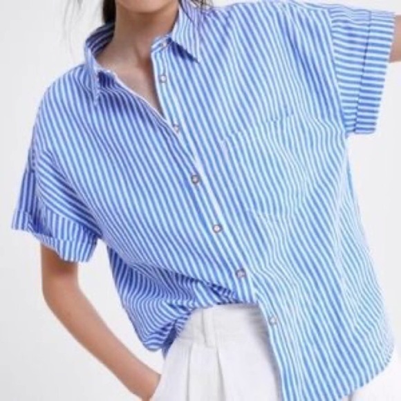 Zara Tops - Zara Linen Button Down Shirt Top